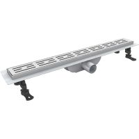 Душевой лоток Drain Leo-40-80 прямой 800 хром Ø 40 мм на ножках, с переходником 40/50 — фото 3, Душевые лотки