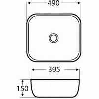 Раковина-чаша Azario 49 AZ-2143 Белая глянцевая — фото 2, Раковины накладные
