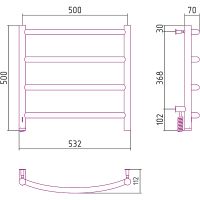 Электрический полотенцесушитель Сунержа Галант 4.0 500x500 L 31-0830-5050 Черный матовый — фото 4, Электрические полотенцесушители