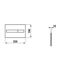 Клавиша смыва Laufen Lis 8.9566.1.007.000.1 Хром матовый — фото 2, Комплектующие для туалета