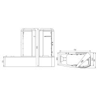 Акриловая ванна со шторкой и душевой системой Orans OLS-BT-9501 170х85 R 9501R00 с гидромассажем — фото 2, Акриловые ванны
