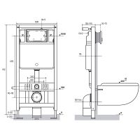 Комплект унитаза с инсталляцией Aqueduto Ovo AQDS027 с сиденьем Микролифт и клавишей смыва Хром — фото 4, Комплекты унитаз + инсталляция
