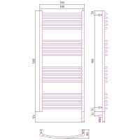 Электрический полотенцесушитель Сунержа Богема 3.0 1200x500 R 00-5803-1250 Хром — фото 2, Электрические полотенцесушители