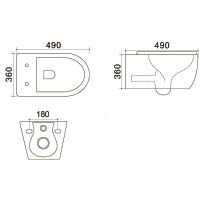 Унитаз Azario Geno AZ2196D подвесной Белый с сиденьем Микролифт — фото 2, Унитазы