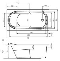 Товар: Акриловая ванна Riho Columbia 150x75 B002001005 (BA0200500000000) без гидромассажа - фото 2 Акриловая ванна Riho Columbia 150x75 B002001005 (BA0200500000000) без гидромассажа — фото 2, Ванны