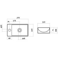Раковина Bond 38 L S12-380L Белая глянцевая — фото 6, Мини-раковины