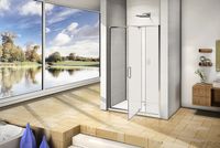 Душевая дверь Good Door Orion WTW-PD-100-G-CH 100 профиль Хром стекло Grape — фото 2, Распашные душевые двери