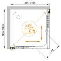 Душевой уголок CEZARES MOMENTO-A-2-100-C-Cr — фото 3, Квадратные душевые уголки