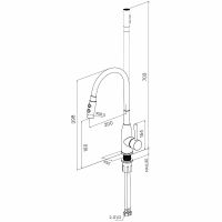 Смеситель для кухни Milardo Meal M01BL2FM05 Черный матовый — фото 7, Смесители для кухни