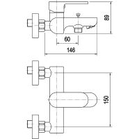Товар: Смеситель для ванны Swedbe Lynx 2330 Хром - фото 2 Смеситель для ванны Swedbe Lynx 2330 Хром — фото 2, Смеситель для ванны