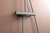 Душевая система Raglo R22.26.09 с термостатом Графит матовый — фото 32, Душевые стойки