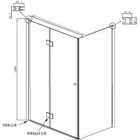 Душевой уголок Ambassador Diamond 120х90 12011108L профиль Хром стекло прозрачное — фото 5, Душевые уголки