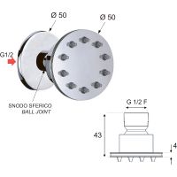 Боковая форсунка Remer NX34JET Хром — фото 2, Душевые форсунки