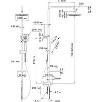 Душевая система Swedbe Calypso Хром арт-5073 — фото 5, Душевые стойки
