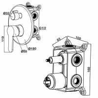 Смеситель для душа Swedbe Platta 5521 Хром — фото 3, Смеситель для душа