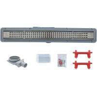 Душевой лоток Bettoserb Net Line 850 13702519 с решеткой Хром матовый с перфорацией / полая под плит — фото 1, Душевые лотки