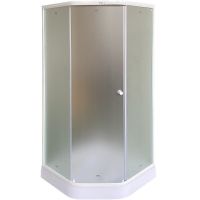 Душевой уголок Parly 90x90 ZEР911FR профиль Белый стекло матовое — фото 7, Душевые уголки трапеция