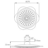 Верхний душ Melodia della vita Standard Middle MKP20483 Хром — фото 2, Верхние души