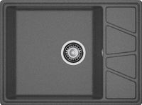 GRANFEST Мойка VERTEX 680L 1-чаша+крыло 680*500мм графит арт.GF- — фото 2, Кухонные мойки