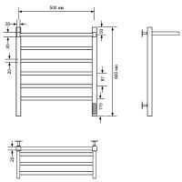 Электрический полотенцесушитель Comfysan Marte-K EC-5 60x50 012502 с полкой Белый матовый — фото 2, Электрические полотенцесушители