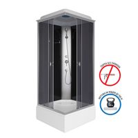 Душевая кабина Niagara Eco E90/26Q/TN (90х90х215) средний поддон(26см),стекло тонированное,4 места — фото 1, Душевые кабины