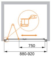 Душевая дверь CEZARES ANIMA-W-BS-90-P-Cr — фото 2, Душевые двери в нишу