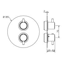 Смеситель для душа Cisal Less New LN01810040 с термостатом Черный матовый — фото 2, Для душа и ванны