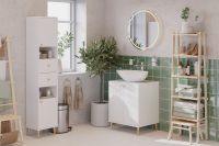 Товар: Зеркало LUNO , 60*60см, сенсорный выключатель, LED-подсветка, ф-ция антизапотевания - фото 10 Зеркало LUNO , 60*60см, сенсорный выключатель, LED-подсветка, ф-ция антизапотевания — фото 10, Зеркала в ванную комнату