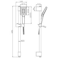 Душевой гарнитур Rossinka AC-27 Хром — фото 2, Душевые гарнитуры