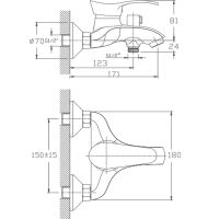 Смеситель для ванны Haiba Хром арт-HB6001 — фото 2, Смеситель для ванны