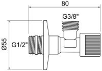 Товар: Запорный вентиль Remer 128R1238 Хром - фото 2 Запорный вентиль Remer 128R1238 Хром — фото 2, Комплектующие для туалета