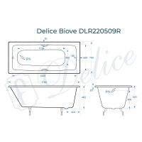 Чугунная ванна Delice Biove 170x75 DLR220509R с ручками без антискользящего покрытия — фото 9, Чугунные ванны
