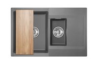 Granula-ES-7808, ГРАФИТ, кухонная мойка, кварц, ESTETICA — фото 3, Кухонные мойки