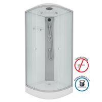 Душевая кабина Niagara Eco E90/13/MT (90х90х215) низкий поддон(13см),стекло матовое,3 места — фото 1, Душевые кабины