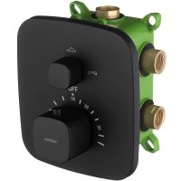 Смеситель для душа Swedbe Platta 9032B с термостатом Черный матовый — фото 1, Смеситель для душа