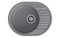 GRANFEST Мойка QUARZ 58 1-чаша+крыло 620*480мм темно-серый арт.GF-Z- — фото 1, Кухонные мойки