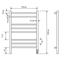 Электрический полотенцесушитель Comfysan Noumi EC-8 80x50 013820 Белый матовый — фото 2, Электрические полотенцесушители