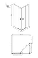 Душевой уголок Ambassador Queen 90х90 11011203Black профиль Черный стекло прозрачное — фото 3, Душевые уголки