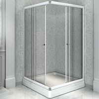 Душевой уголок Radomir 110x110 1-09-1-0-0-1200 профиль Белый стекло прозрачное — фото 1, Душевые уголки