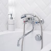 Смеситель для ванны Ростовская Мануфактура Сантехники SL71-143 универсальный Хром — фото 2, Для душа и ванны