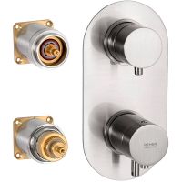 Товар: Смеситель для душа Remer Minimal Thermo NT93KBNP с термостатом Никель брашированный - фото 4 Смеситель для душа Remer Minimal Thermo NT93KBNP с термостатом Никель брашированный — фото 4, Смеситель для душа