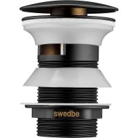 Донный клапан Swedbe Attribut 0004 click-clack Черный матовый — фото 1, Донные клапаны