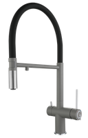 Rivelato Смеситель для кухни Adria U-обр. гибкий излив с краном питьевой воды D-35мм grigio metalliz — фото 1, Смесители для кухни