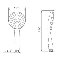 Ручной душ Melodia della vita Standard Черный арт-MKP26500_bk — фото 2, Лейки для душа