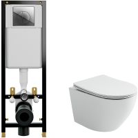 Комплект унитаза Ceramicanova Uno Rimless CN11001 с инсталляцией Cersanit Black 35 S-IN-BLACK-Cg-w с — фото 1, Комплекты унитаз + инсталляция