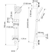 Душевой гарнитур Swedbe Hermes 5107B Черный матовый — фото 3, Душевые гарнитуры