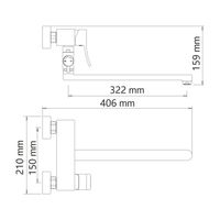 Aller 1062L Смеситель для ванны с длинным изливом — фото 11, Смеситель для ванны