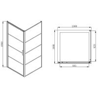 Душевой уголок Azario Richmond 100х100 AZ- NAG1221 1000 BLACK профиль Черный стекло прозрачное — фото 2, Квадратные душевые уголки