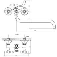 Смеситель для ванны Haiba универсальный Хром арт-HB2719 — фото 2, Смеситель для ванны