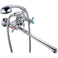 Смеситель для ванны Ростовская Мануфактура Сантехники SL138-143P универсальный Хром — фото 1, Для душа и ванны